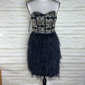 NWT Gianni Bini Black Feather All that Glitters Jessa Dress